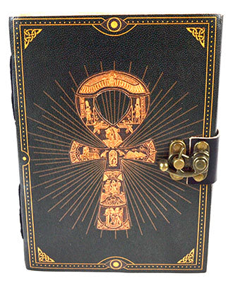 Ankh Leather Blank Book With Latch 5" X 7"