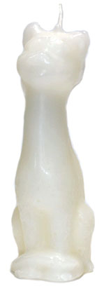 White Cat Candle 5 1/2"
