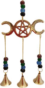 Triple Moon Metal Wind Chime with Bells