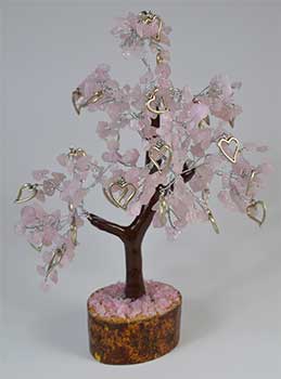 Rose Quartz With Hearts Gemstone Tree (300 Beads)