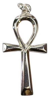 Sterling Silver Ankh Pendant 1 1/2"