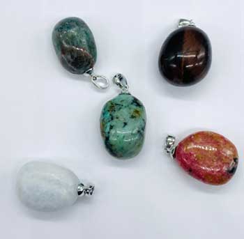 Tumbled Stone Pendant ~3/4"