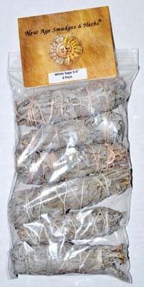 White Sage Smudge Stick 6-Pack 3"- Energy Cleansing