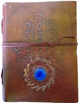 Nazar Evil Eye Stone Embossed Leather Journal 5" X 7"