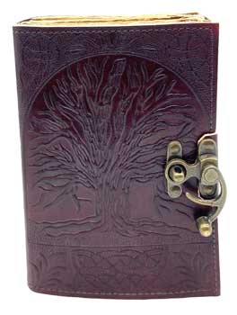 Tree Of Life Leather Journal With Latch - Aged Looking Paper