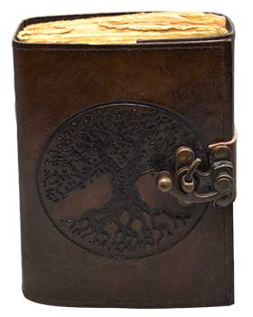 Tree Of Life Aged Looking Paper Leather With Latch