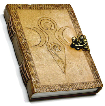 Goddess Of Earth Embossed Blank Leather Journal With Latch 5" X 7"