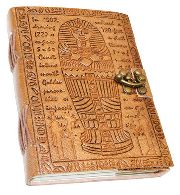 Egyptian Embossed Blank Leather Journal With Latch 5" X 7"