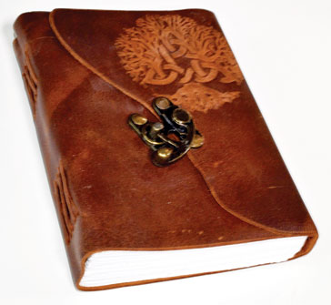 Blank Leather Journal With Latch - Tree Of Life Parchment
