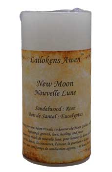 New Moon Scented Lailokens Awen Candle 4"