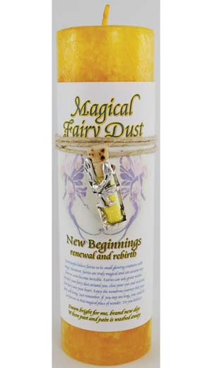 New Beginnings With Fairy Dust Necklace Pillar Candle