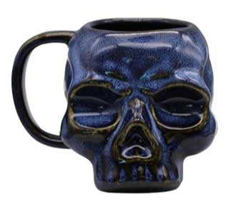 Skull Blue Mug 3 3/4"