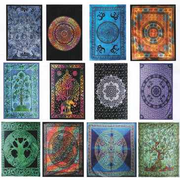 Assorted Design Tapestry - Vibrant Patterns 58" x 82"