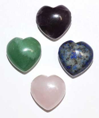 Heart Beads Various Stones 15mm