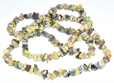 Yellow Turquoise Chip Necklace 32"
