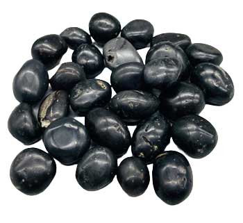 1 Lb Agni Manitite, Black Tumbled Stones 20-22mm