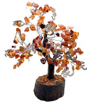 Carnelian & Om Gemstone Tree