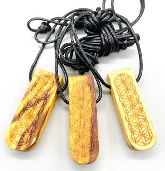 Palo Santo Lotus Pendant Necklace (Set Of 3)