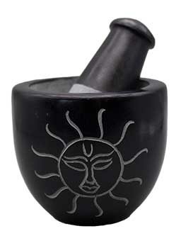 Sun Soapstone Mortar & Pestle Set 3"
