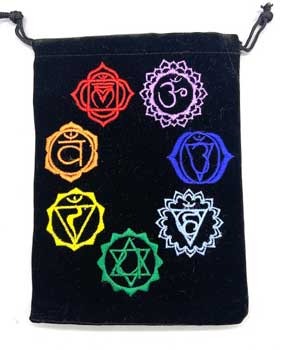 5"x 7" Chakra Black Velveteen Bag (Set Of 10)