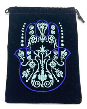 Fatima Hand Black Velveteen Bag 5"x 7" (Set Of 10)