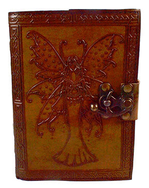 Fairy Journal With Spotted Wings Aged Looking Paper Leather With Latch