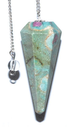 Ruby Fuchsite Pendulum 6-Sided