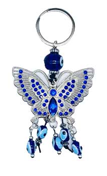 Butterfly Nazar Evil Eye Protection Keychain