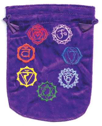 7 Chakra Purple Velveteen Bag 6"x 8"
