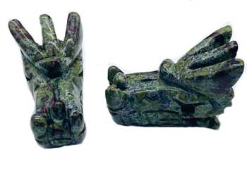 Dragons Head Dragon Blood Jasper Carvings (Set of 2)