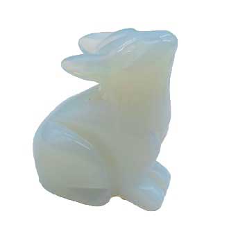 Opalite Wolf Figurine 2" - Spiritual Energy & Balance