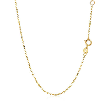 14k Yellow Gold 17 inch Necklace with Round White Topaz