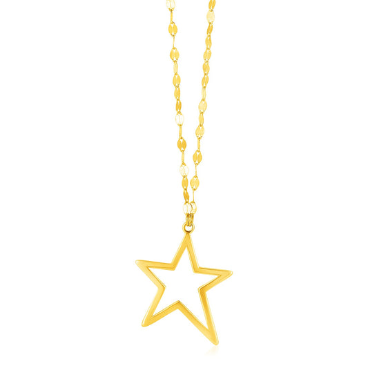 14k Yellow Gold Necklace with Star Pendant