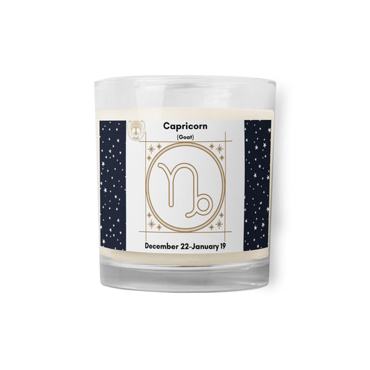 Capricorn Zodiac Glass Jar Soy Wax Candle