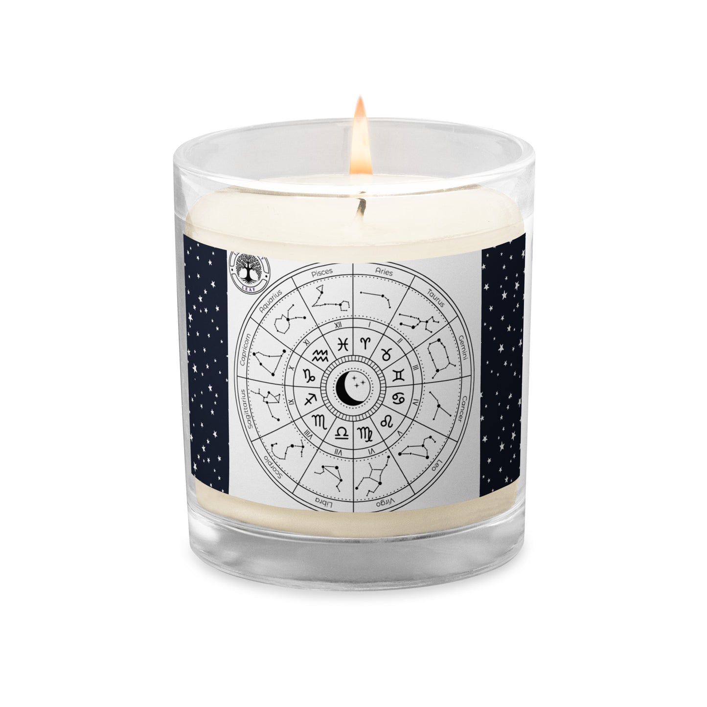 Zodiac Wheel Glass Jar Soy Wax Candle