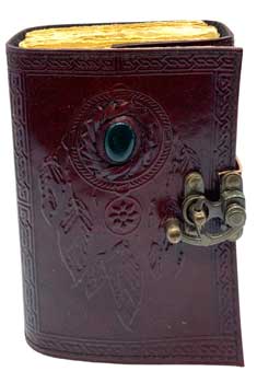 Dreamcatcher Leather Journal With Latch - Aged Looking Paper