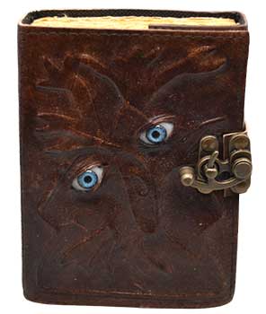 Two Eyes Aged Looking Paper Leather With Latch