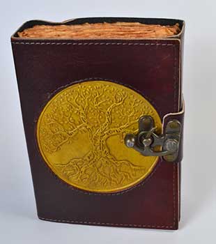 Tree Of Life Aged Looking Paper Leather With Latch