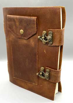 Blank Soft Leather Journal with Double Latch 6" x 8"