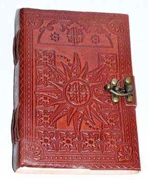 Blank Leather Journal: 5" X 7" Sun With Latch (Goat Leather)
