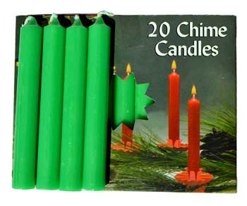 Emerald Green 1/2" Chime Candle 20 Pack