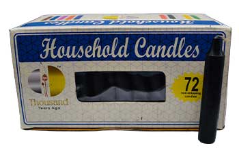 Black 4" Household Candles (Set Of 72)