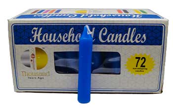 Blue 4" Household Candles (Set Of 72)