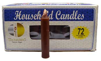 Brown 4" Household Candles (Set Of 72)