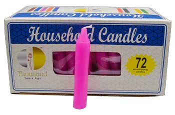 Pink 4" Household Candles (Set Of 72)