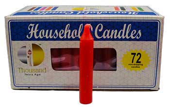 Red 4" Household Candles (Set Of 72)