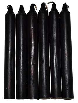 Black 6" Taper Candles - Set of 6