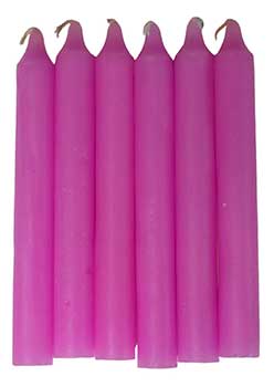 Pink 6" Taper Candles - Set of 6