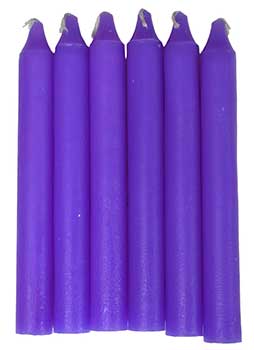 Purple 6" Taper Candles - Set of 6