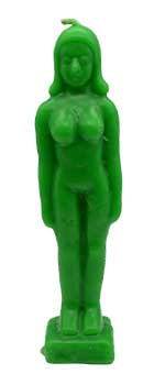 Green Woman Candle 6 3/4"